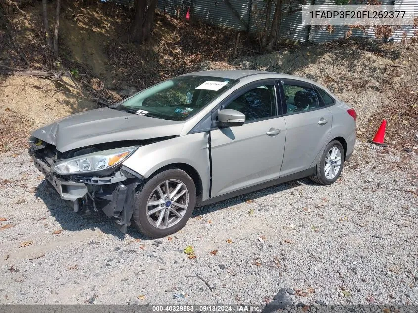 2015 Ford Focus Se VIN: 1FADP3F20FL262377 Lot: 40329883