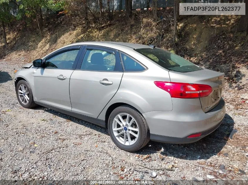 2015 Ford Focus Se VIN: 1FADP3F20FL262377 Lot: 40329883