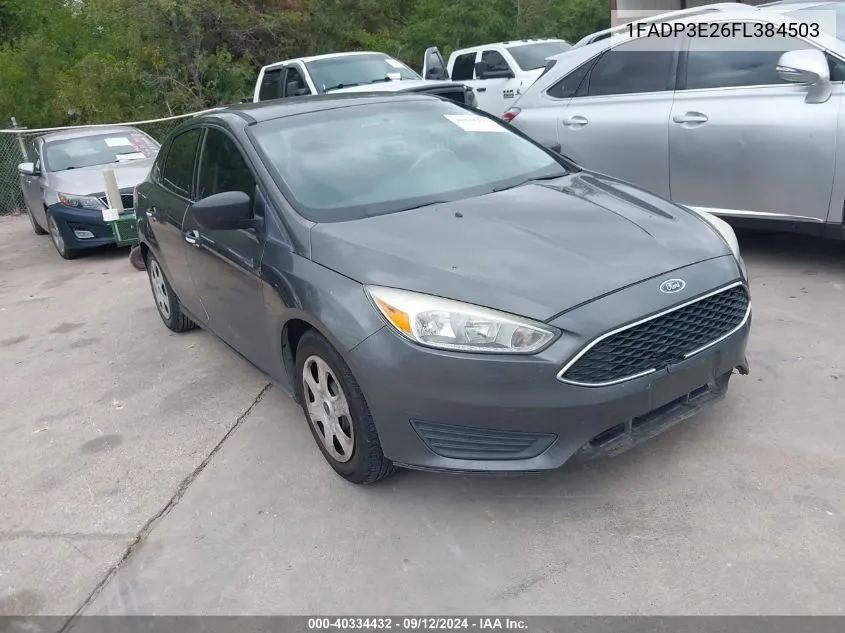 2015 Ford Focus S VIN: 1FADP3E26FL384503 Lot: 40334432