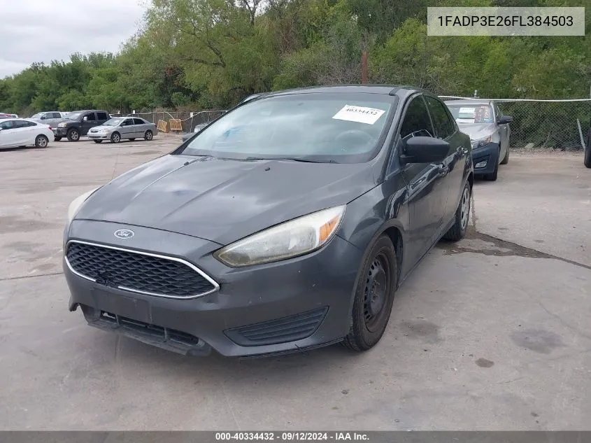 2015 Ford Focus S VIN: 1FADP3E26FL384503 Lot: 40334432