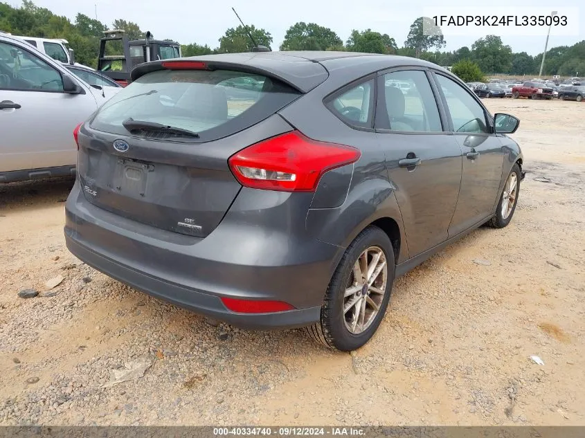 2015 Ford Focus Se VIN: 1FADP3K24FL335093 Lot: 40334740