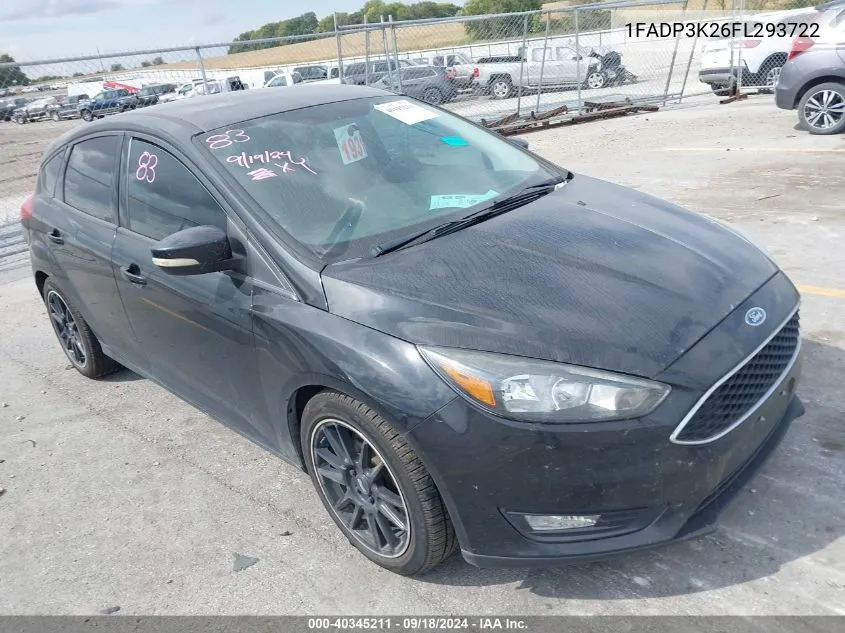 2015 Ford Focus Se VIN: 1FADP3K26FL293722 Lot: 40345211