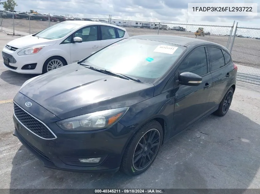 2015 Ford Focus Se VIN: 1FADP3K26FL293722 Lot: 40345211