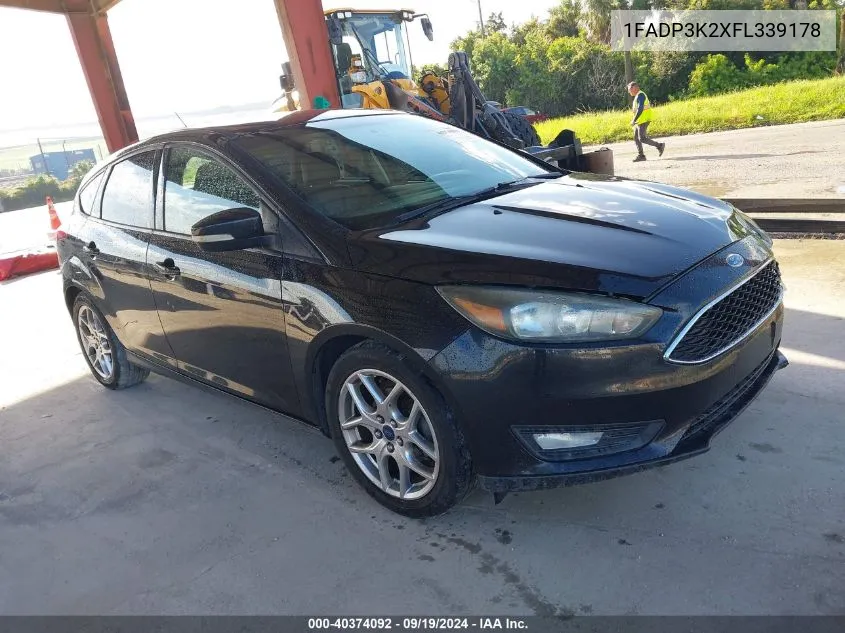 2015 Ford Focus Se VIN: 1FADP3K2XFL339178 Lot: 40374092