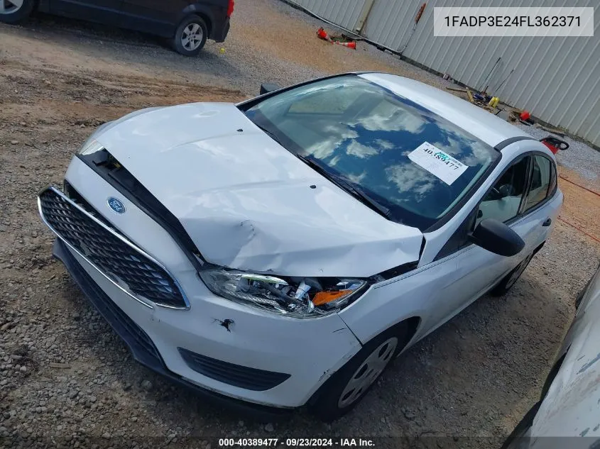 2015 Ford Focus S VIN: 1FADP3E24FL362371 Lot: 40389477