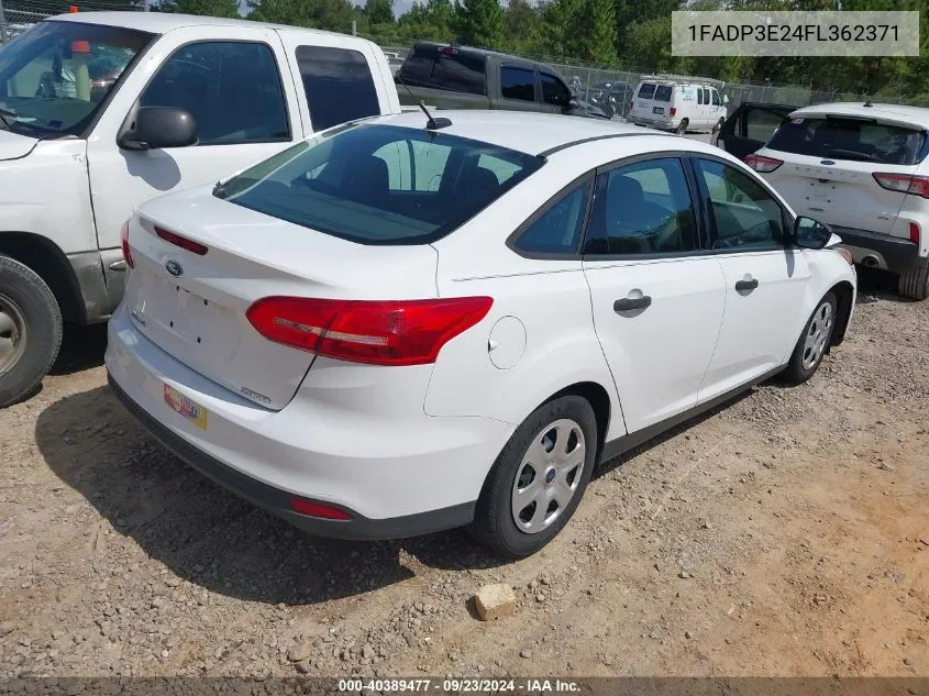 2015 Ford Focus S VIN: 1FADP3E24FL362371 Lot: 40389477