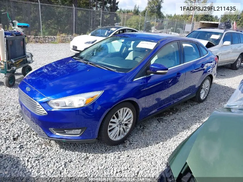 2015 Ford Focus Titanium VIN: 1FADP3J29FL211435 Lot: 40396217