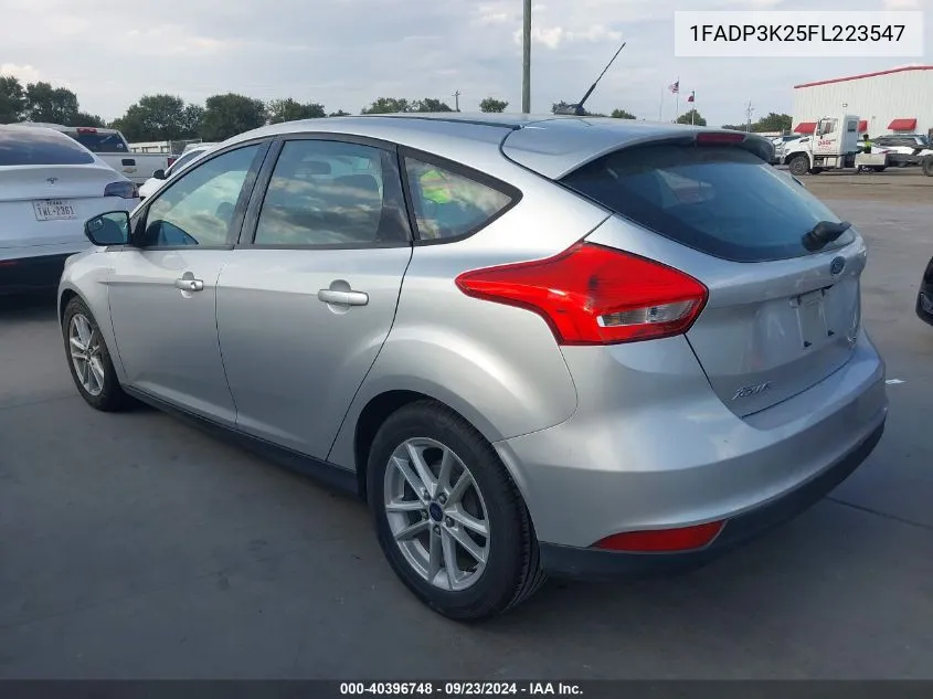 2015 Ford Focus Se VIN: 1FADP3K25FL223547 Lot: 40396748