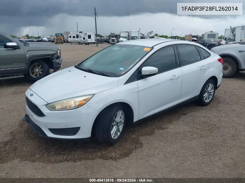 2015 Ford Focus Se VIN: 1FADP3F28FL262014 Lot: 40413816