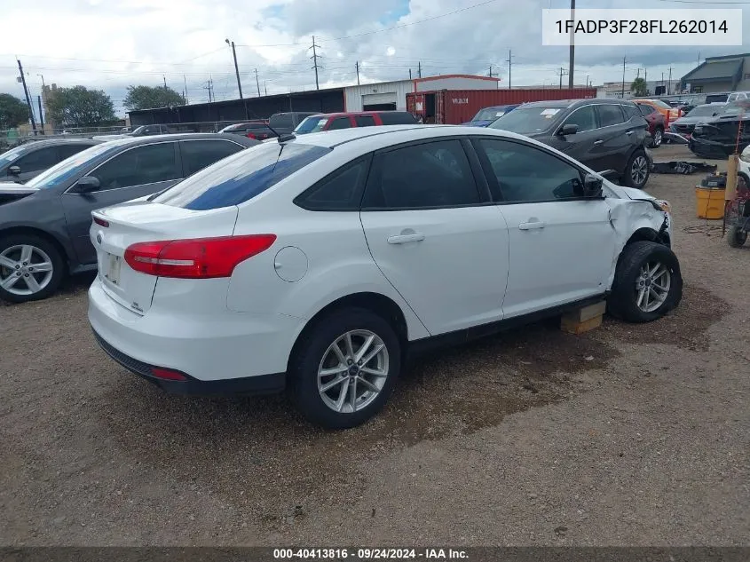 2015 Ford Focus Se VIN: 1FADP3F28FL262014 Lot: 40413816