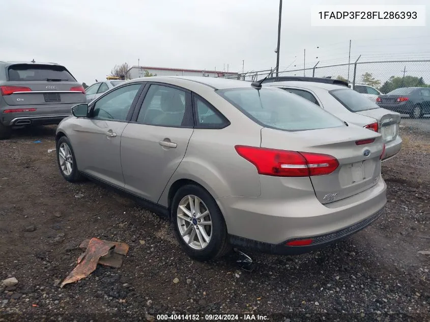 2015 Ford Focus Se VIN: 1FADP3F28FL286393 Lot: 40414152