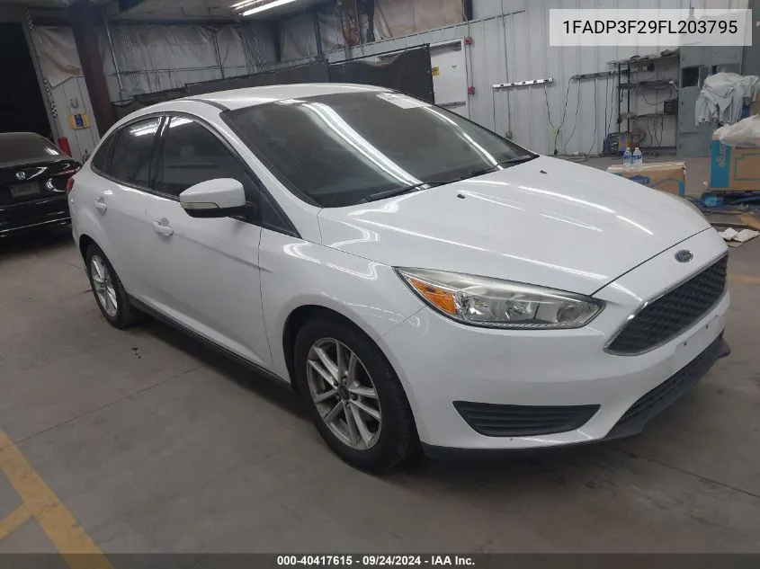 2015 Ford Focus Se VIN: 1FADP3F29FL203795 Lot: 40417615