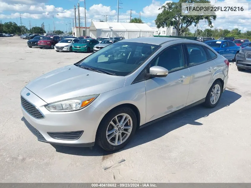 2015 Ford Focus Se VIN: 1FADP3F22FL276216 Lot: 40418682