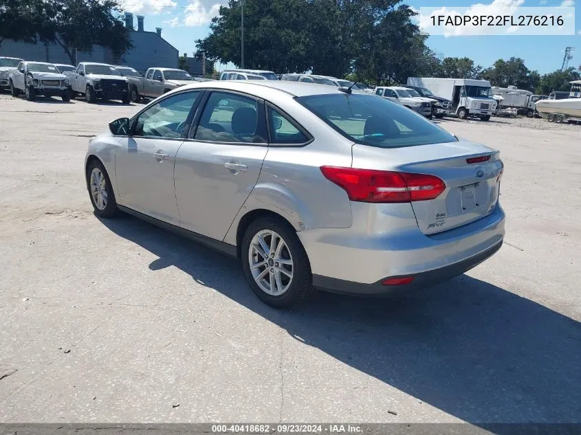 2015 Ford Focus Se VIN: 1FADP3F22FL276216 Lot: 40418682