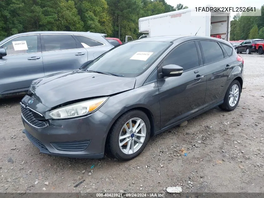 2015 Ford Focus Se VIN: 1FADP3K2XFL252641 Lot: 40423921