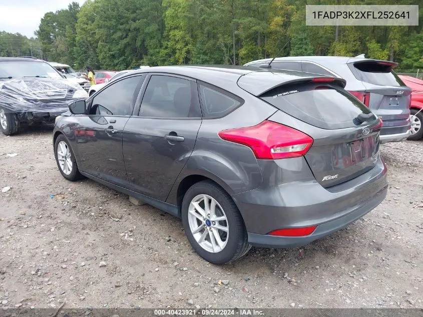 2015 Ford Focus Se VIN: 1FADP3K2XFL252641 Lot: 40423921