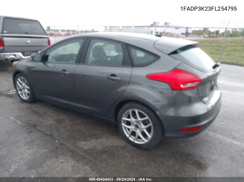 2015 Ford Focus Se VIN: 1FADP3K23FL254795 Lot: 40424433