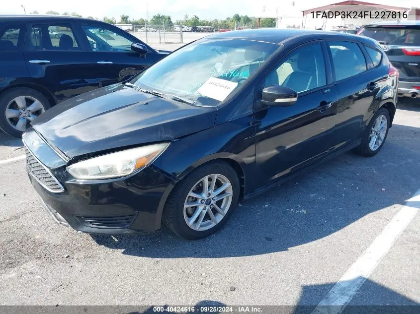 2015 Ford Focus Se VIN: 1FADP3K24FL227816 Lot: 40424616