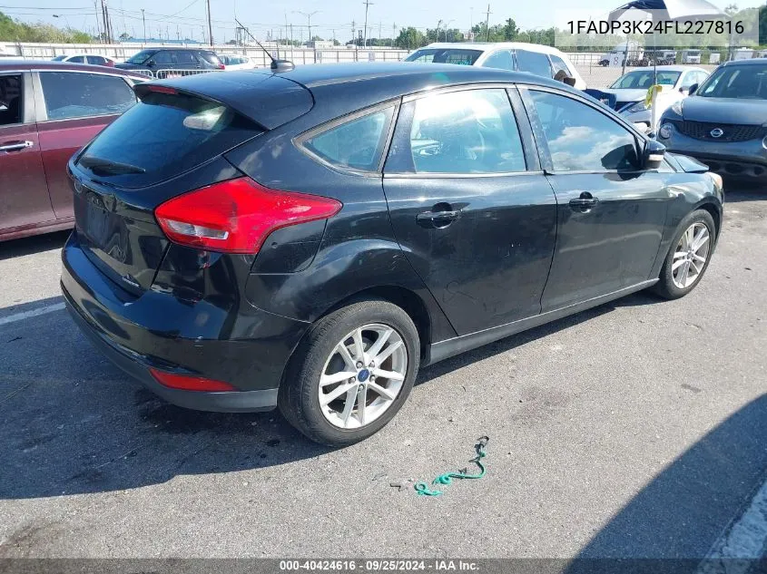 2015 Ford Focus Se VIN: 1FADP3K24FL227816 Lot: 40424616