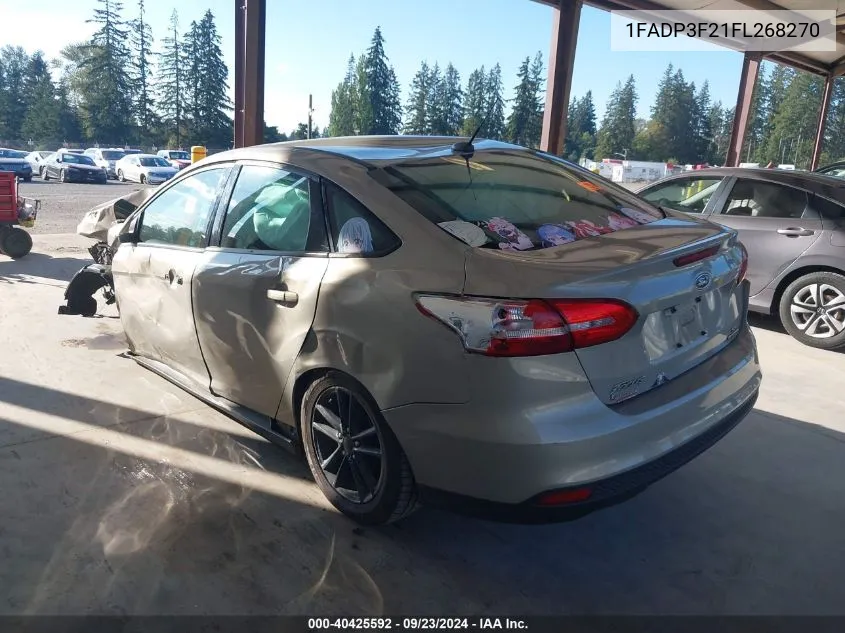 2015 Ford Focus Se VIN: 1FADP3F21FL268270 Lot: 40425592