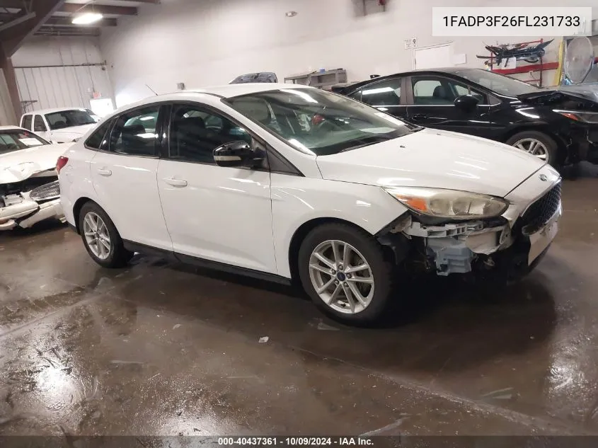 2015 Ford Focus Se VIN: 1FADP3F26FL231733 Lot: 40437361