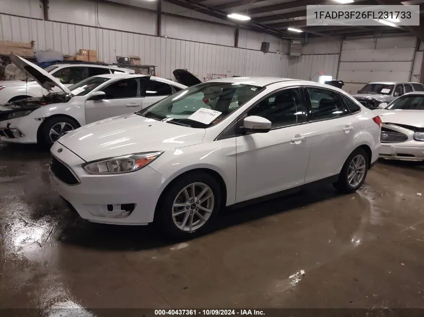 2015 Ford Focus Se VIN: 1FADP3F26FL231733 Lot: 40437361