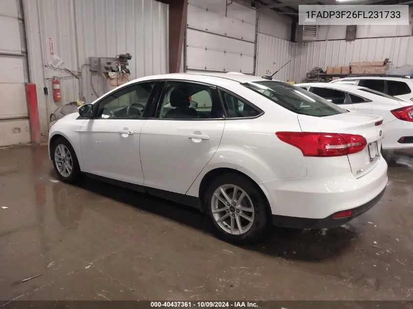 2015 Ford Focus Se VIN: 1FADP3F26FL231733 Lot: 40437361