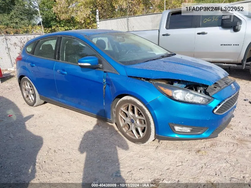 2015 Ford Focus Se VIN: 1FADP3K24FL302952 Lot: 40438009