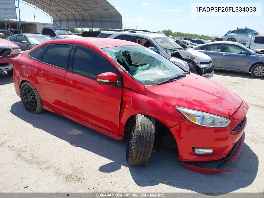 2015 Ford Focus Se VIN: 1FADP3F20FL334033 Lot: 40439024