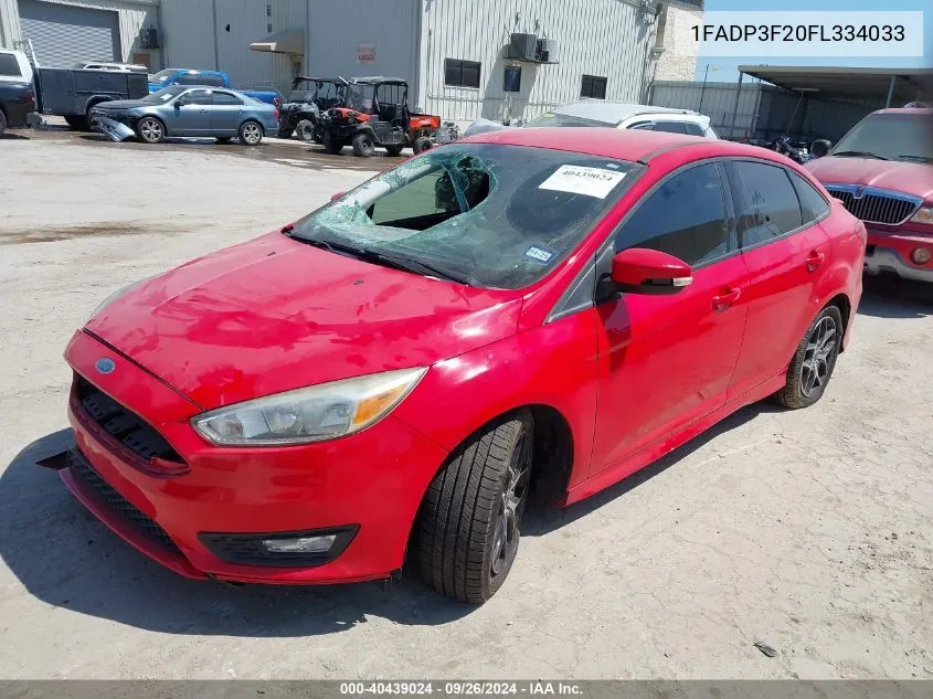 2015 Ford Focus Se VIN: 1FADP3F20FL334033 Lot: 40439024