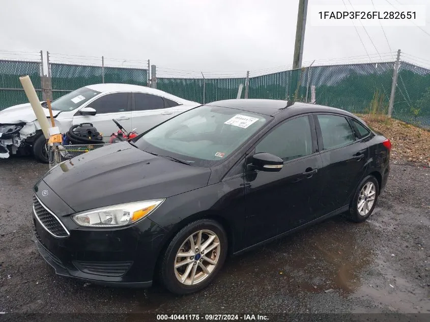 2015 Ford Focus Se VIN: 1FADP3F26FL282651 Lot: 40441175