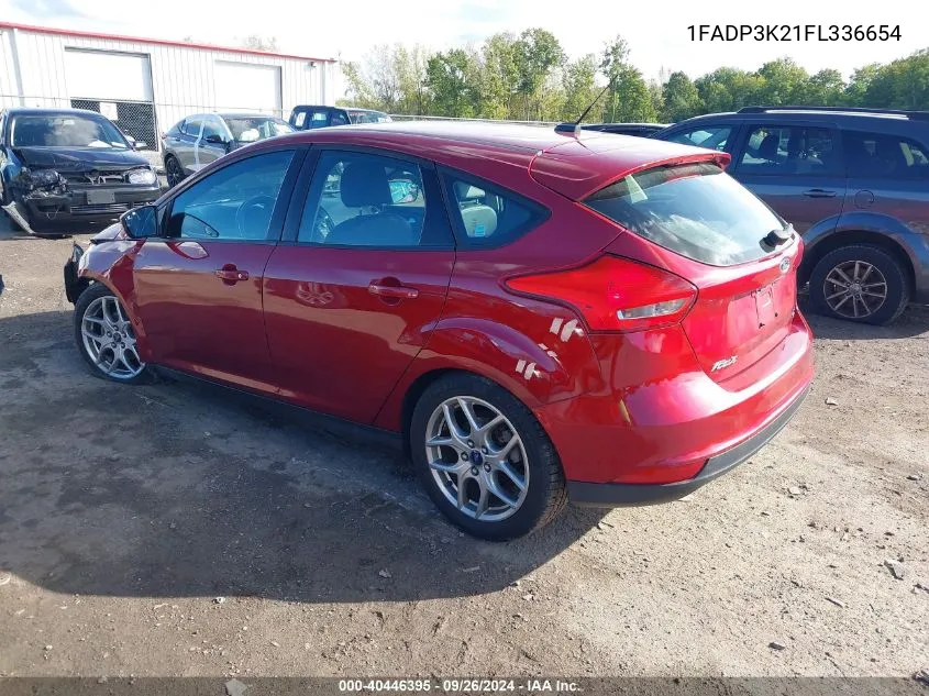 2015 Ford Focus Se VIN: 1FADP3K21FL336654 Lot: 40446395