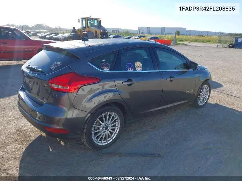 2015 Ford Focus Bev VIN: 1FADP3R42FL208835 Lot: 40446949