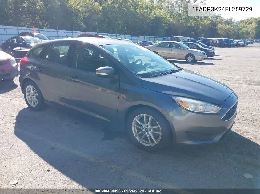 2015 Ford Focus Se VIN: 1FADP3K24FL259729 Lot: 40454495