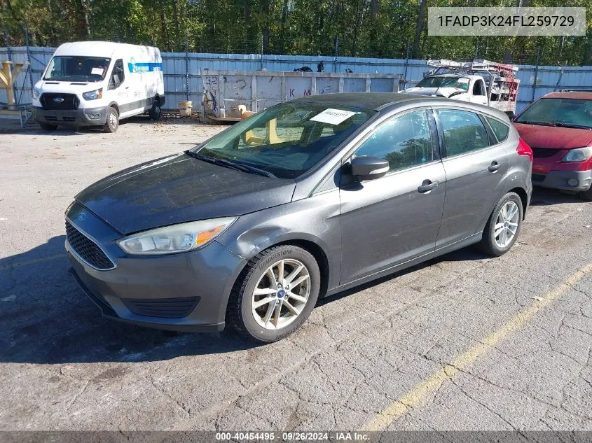 2015 Ford Focus Se VIN: 1FADP3K24FL259729 Lot: 40454495