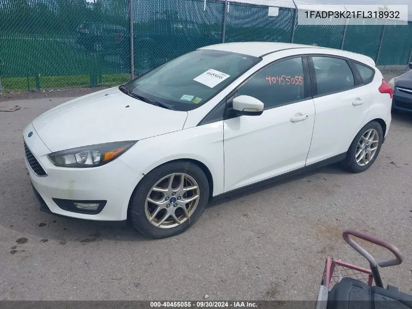 2015 Ford Focus Se VIN: 1FADP3K21FL318932 Lot: 40455055