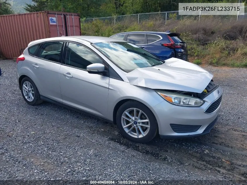 2015 Ford Focus Se VIN: 1FADP3K26FL233715 Lot: 40455084