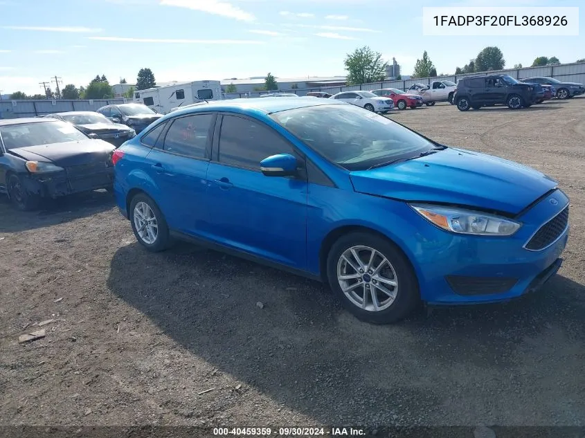 2015 Ford Focus Se VIN: 1FADP3F20FL368926 Lot: 40459359