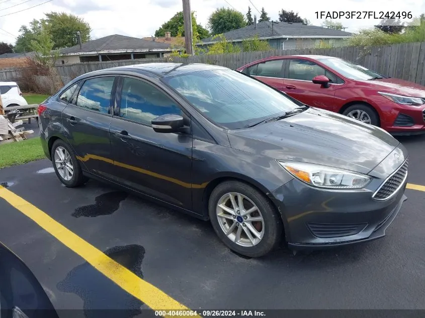 2015 Ford Focus Se VIN: 1FADP3F27FL242496 Lot: 40460064