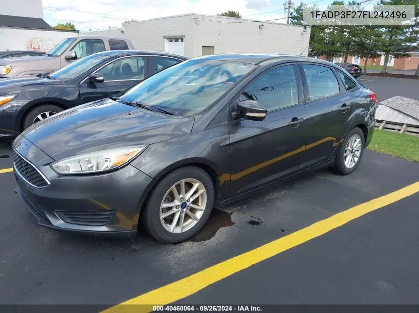 2015 Ford Focus Se VIN: 1FADP3F27FL242496 Lot: 40460064