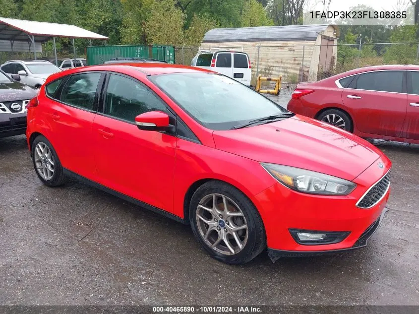 2015 Ford Focus Se VIN: 1FADP3K23FL308385 Lot: 40465890