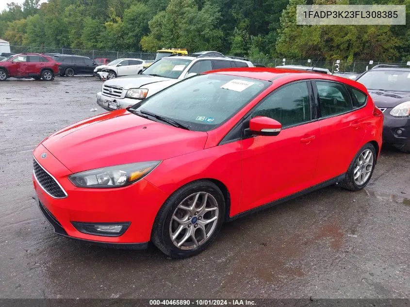 2015 Ford Focus Se VIN: 1FADP3K23FL308385 Lot: 40465890