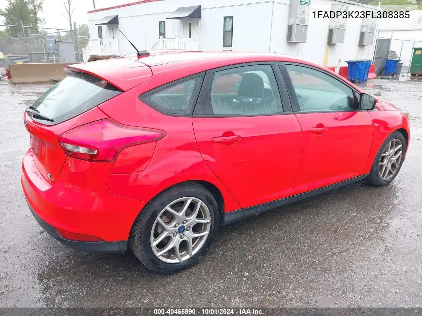 2015 Ford Focus Se VIN: 1FADP3K23FL308385 Lot: 40465890