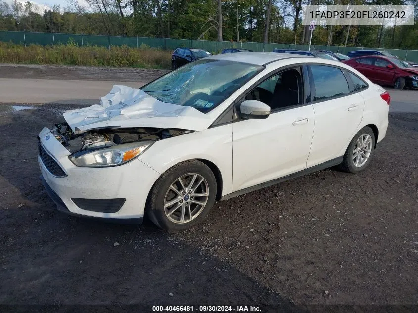 2015 Ford Focus Se VIN: 1FADP3F20FL260242 Lot: 40466481