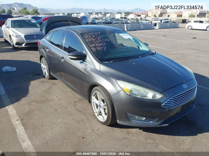 2015 Ford Focus Titanium VIN: 1FADP3J22FL334574 Lot: 40467668