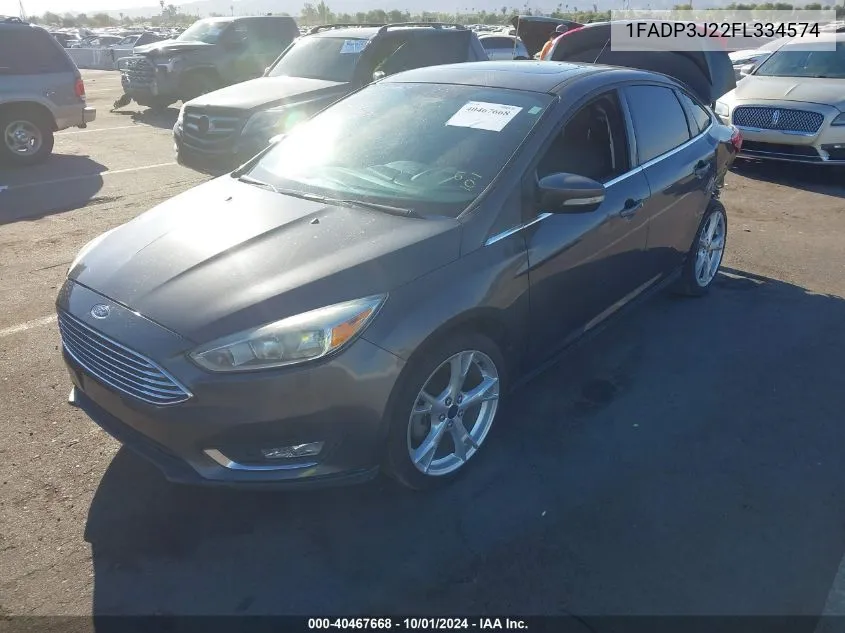 2015 Ford Focus Titanium VIN: 1FADP3J22FL334574 Lot: 40467668