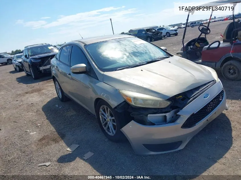 2015 Ford Focus Se VIN: 1FADP3F29FL340719 Lot: 40467945