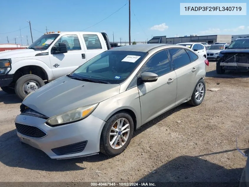 2015 Ford Focus Se VIN: 1FADP3F29FL340719 Lot: 40467945