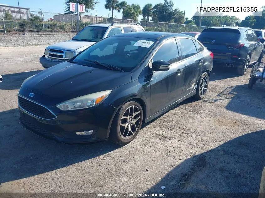 2015 Ford Focus Se VIN: 1FADP3F22FL216355 Lot: 40468501