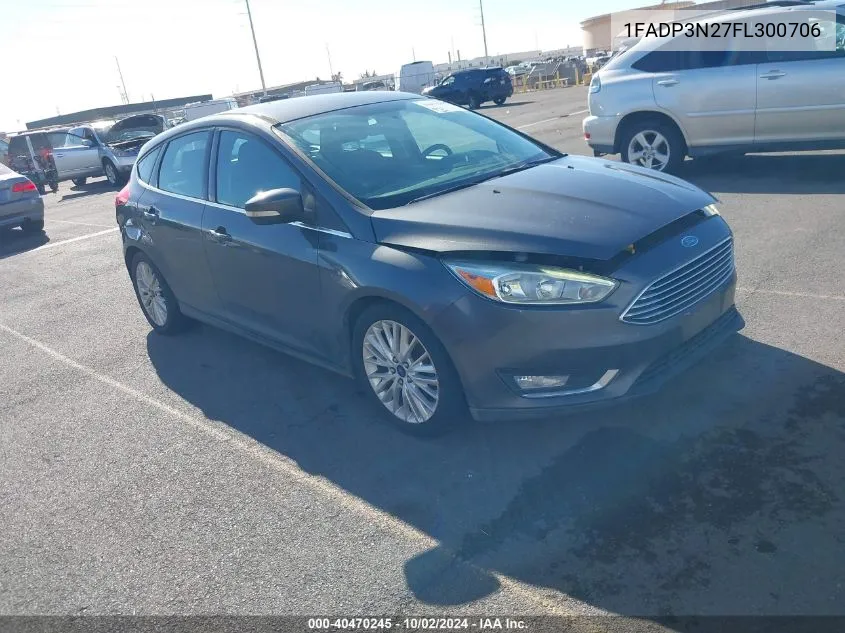 2015 Ford Focus Titanium VIN: 1FADP3N27FL300706 Lot: 40470245